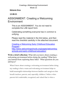 Creating a Welcoming Environment 21