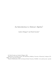 Abstract Algebra Intro