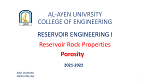 Porosity: Reservoir Rock Properties Presentation