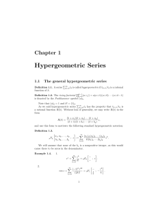Hypergeometric Series
