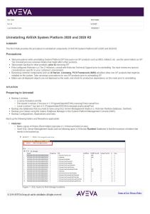 TN10469 - Uninstalling AVEVA System Platform 2020 and 2020 R2