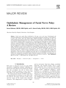 Ophthalmic Management of Facial Nerve Palsy Review