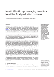 Namib mills Group - managing talent in a Namibian food production business