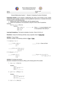 Gen math worksheet 2 for STEM and ABM stud