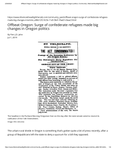 2020 Surge of confederate refugees made big changes in Oregon politics