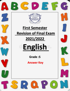 Answer key English revision final exam first term (2)