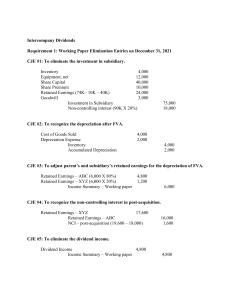 Intercompany Dividends down