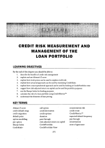 Credit Analysis and Lending Management 4th Ed 3-3 (C11 12 13 16)