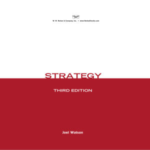 Game Theory Strategy Joel Watson