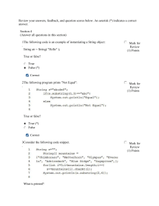 Java Programming Test: Strings, Loops, Arrays, and OOP