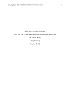IRIS Center Case Study Assignment EDUC 624