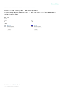 ABC/ABM Implementation: Gaining Profitability