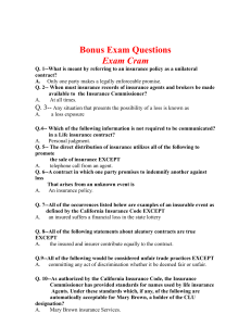 Insurance  Exam Questions 2.docx