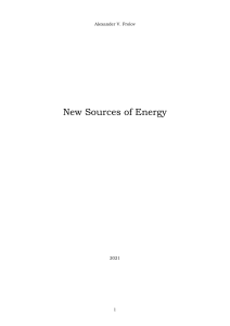 Frolov, Alexander. New Sources of Energy, 2021, with 173 pages