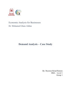 Demand Analysis – Case Study