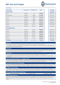 2021 Fees and Charges Schedule