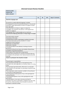 Informed Consent Review Checklist