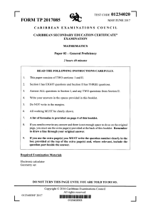 CSEC Mathematics June 2017 P2