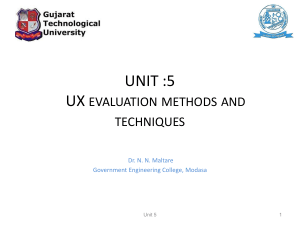 Unit -5 UX Evaluation methods