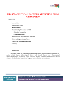 Pharmaceutical Factors affecting drug absorption