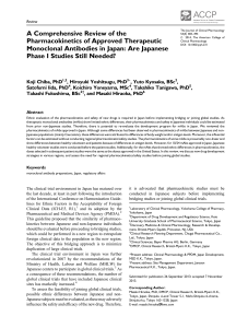 A comprehensive review of the pharmacokinetics of approved therapeutic monoclonal antibodies in Japan Are Japanese phase I studies still needed