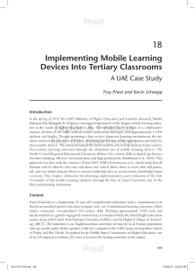 Implementing Mobile Learning Devices into Tertiary Classrooms