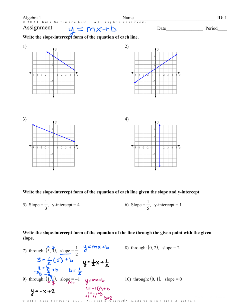 Writing Equations Review