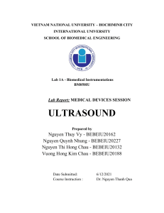 Ultrasound Medical Device Lab Report