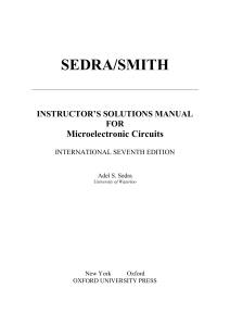 Adel S. Sedra - Instructor's Solutions Manual for Microelectronic Circuits, International Seventh Edition-Oxford University Press (2017)