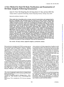 Tzen et al (1997)-A new method for seed oil body purification and examination of oil body integrity following germination.