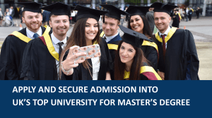 Apply and Secure Admission into UK’s Top University for Master’s Degree