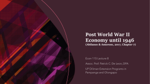 Post World War II Economy until 1946