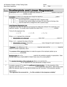 AP Statistics Regression Note-Taking Guide