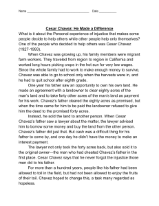 Article- "Cesar Chavez He Made A Difference"