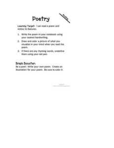 pOETRY lEARNING tARGET