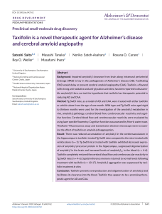 Alzheimer s   Dementia - 2020 - Saito - Taxifolin is a novel therapeutic agent for Alzheimer s disease and cerebral amyloid