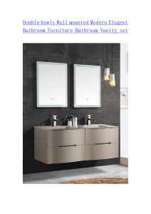 Double bowls Wall mounted Modern Elegent Bathroom Furniture Bathroom Vanity set