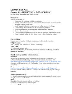 Dream Room Design Unit Plan for Grades 4/5