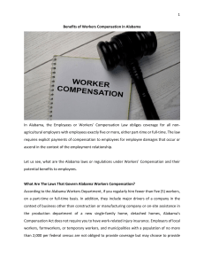 Benefits of Workers Compensation in Alabama