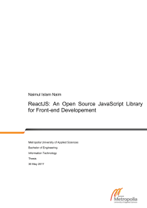 ReactJS Thesis: Open Source JavaScript Library for Front-end Development