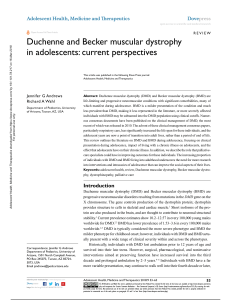 Duchenne and Becker muscular dystrophy in adolesce