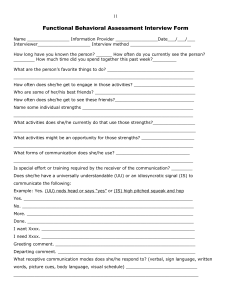 Functional Behavioral Assessment Interview Form
