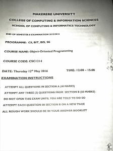 Object-Oriented Programming Exam - Makerere University