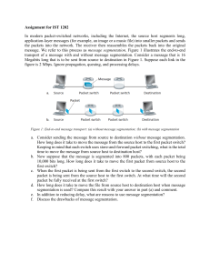 Message Segmentation in Packet-Switched Networks