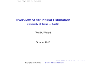 Texas Structural Estimation Lecture