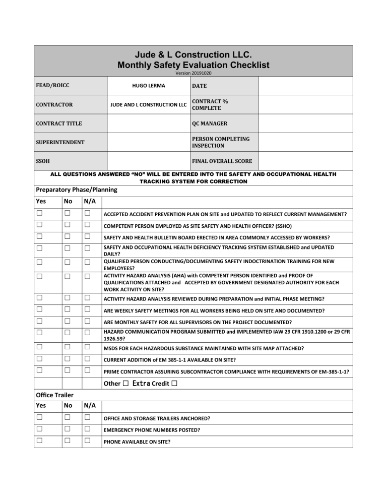 CHECK LIST