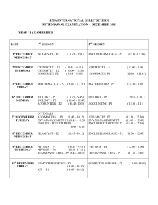 YEAR 11 -WITHDRAWAL  EXAM 2021