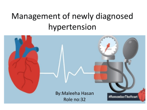 Management of newly diagnosed hypertension