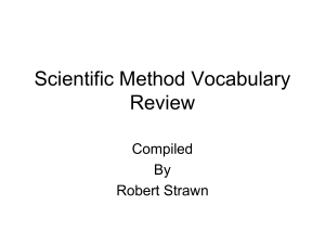 Scientific Method Vocabulary Review
