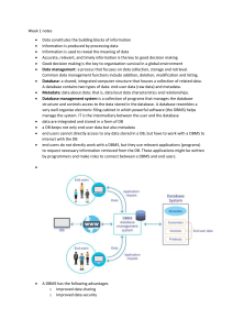 Database Management Systems: Week 1 Notes